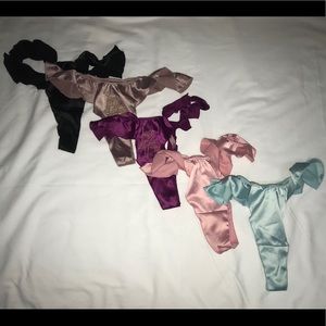 VS: 5 New Satin French Cut Thong Panties
